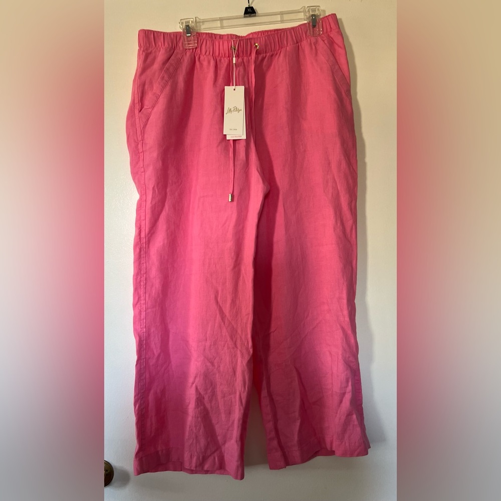 NWT Lilly Pulitzer Brawley Linen Crop - Large - Confetti Pink